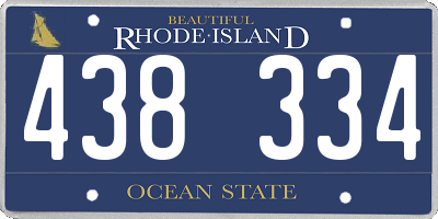 RI license plate 438334