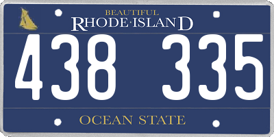 RI license plate 438335