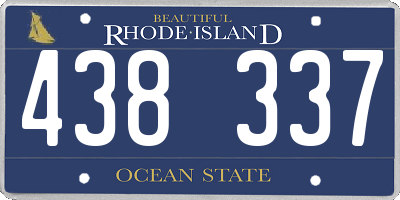 RI license plate 438337