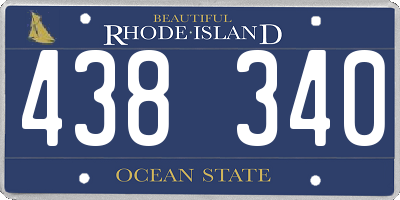 RI license plate 438340