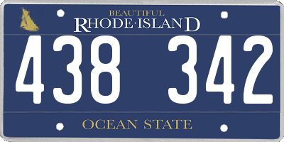RI license plate 438342