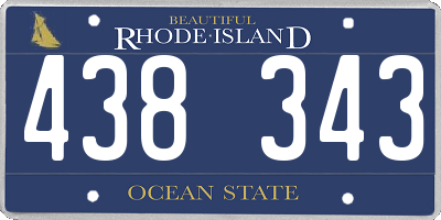 RI license plate 438343