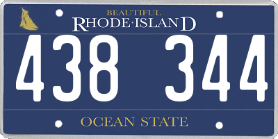 RI license plate 438344