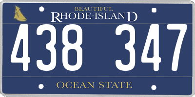 RI license plate 438347