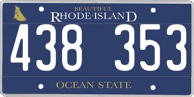 RI license plate 438353