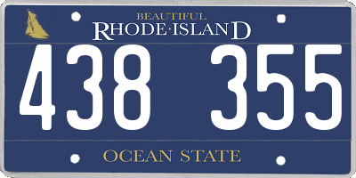 RI license plate 438355
