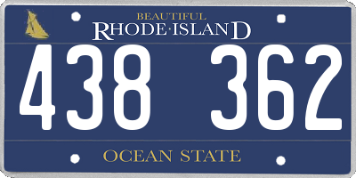 RI license plate 438362
