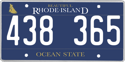 RI license plate 438365