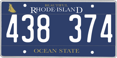 RI license plate 438374