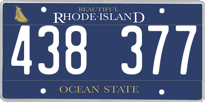 RI license plate 438377