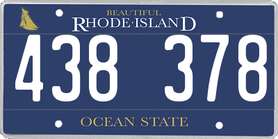 RI license plate 438378