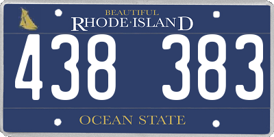 RI license plate 438383