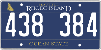 RI license plate 438384