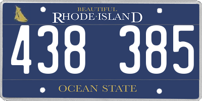 RI license plate 438385