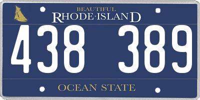 RI license plate 438389