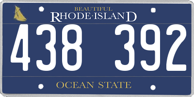 RI license plate 438392