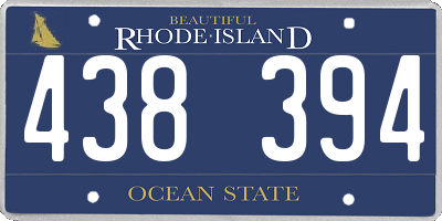 RI license plate 438394