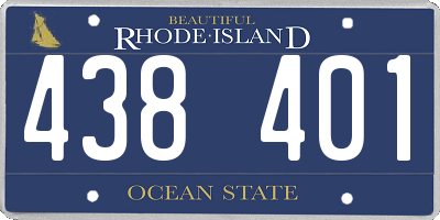 RI license plate 438401