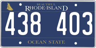 RI license plate 438403