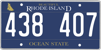RI license plate 438407