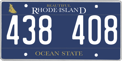 RI license plate 438408