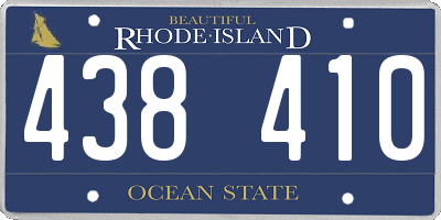 RI license plate 438410