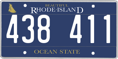 RI license plate 438411