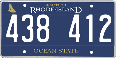 RI license plate 438412