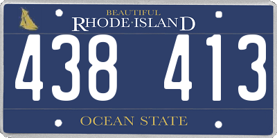 RI license plate 438413
