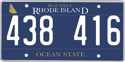 RI license plate 438416