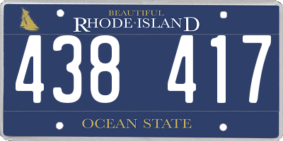 RI license plate 438417