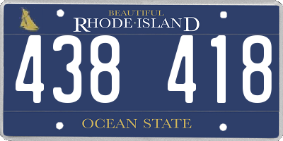 RI license plate 438418