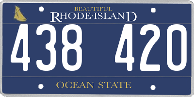 RI license plate 438420
