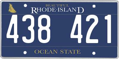 RI license plate 438421