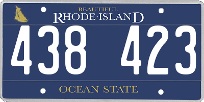 RI license plate 438423