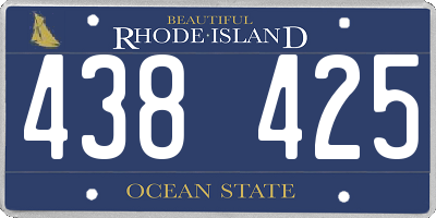 RI license plate 438425