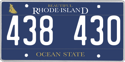 RI license plate 438430