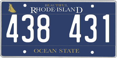 RI license plate 438431