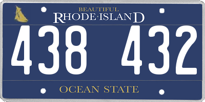 RI license plate 438432