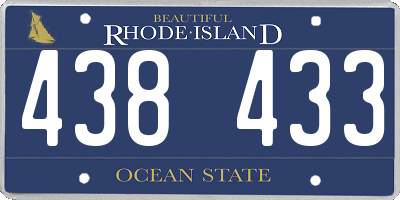RI license plate 438433