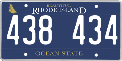 RI license plate 438434