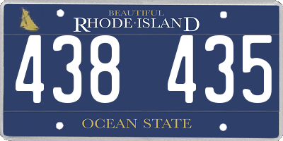 RI license plate 438435