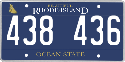 RI license plate 438436