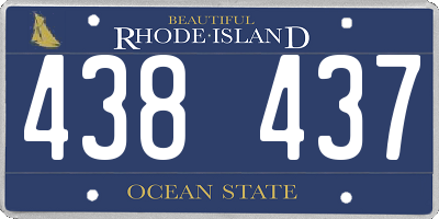 RI license plate 438437