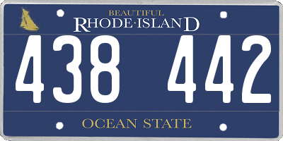 RI license plate 438442