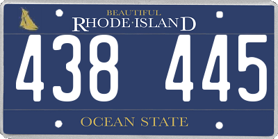 RI license plate 438445