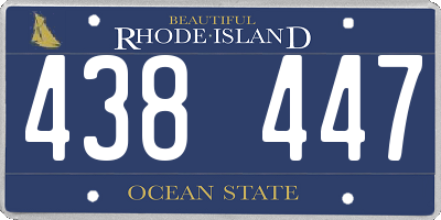 RI license plate 438447