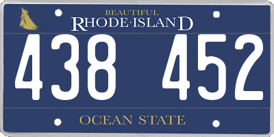 RI license plate 438452
