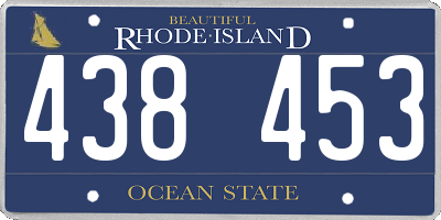 RI license plate 438453