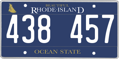 RI license plate 438457